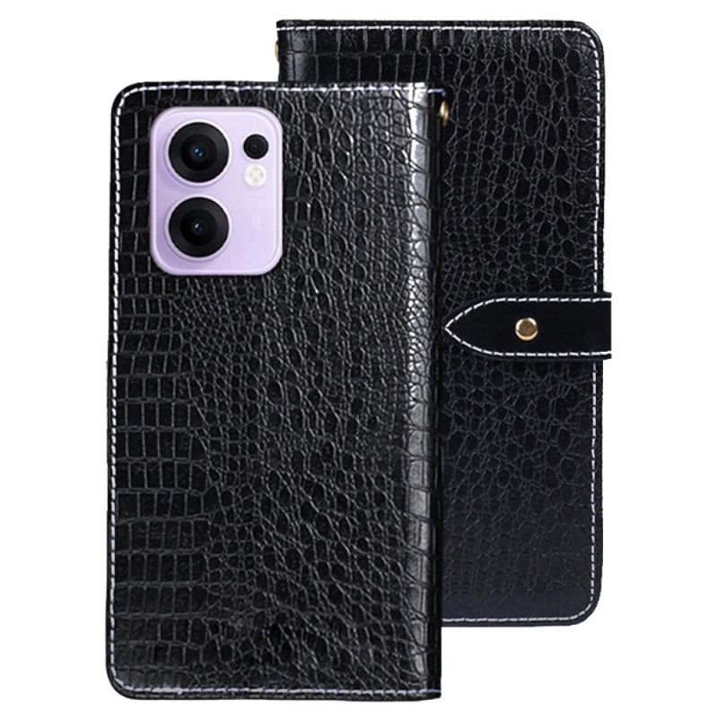 Etui Folio Do Oppo Reno 13f 4g / 5g / 13 Fs 5g Idewei Efekt Krokodyla