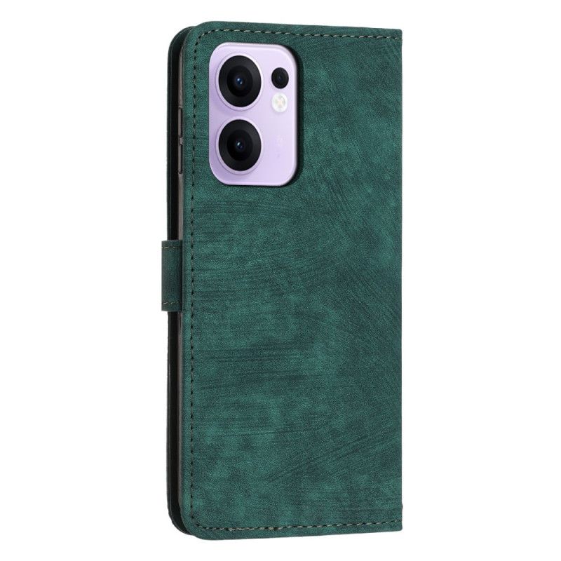 Etui Folio Do Oppo Reno 13f 4g / 5g / 13 Fs 5g Pasek Z Geometrycznymi Liniami
