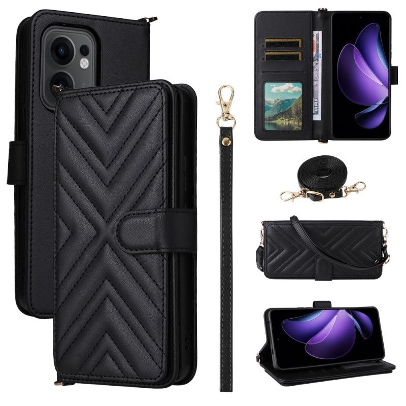 Etui Folio Oppo Reno 13f 4g / 5g / 13 Fs 5g Ekskluzywny Pasek Na Ramię I Smycz W Stylu Retro Etui Ochronne