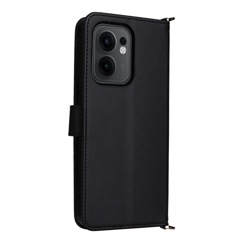 Etui Folio Oppo Reno 13f 4g / 5g / 13 Fs 5g Ekskluzywny Pasek Na Ramię I Smycz W Stylu Retro Etui Ochronne