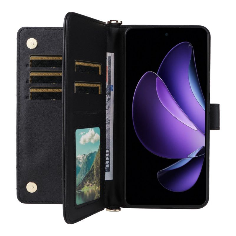 Etui Folio Oppo Reno 13f 4g / 5g / 13 Fs 5g Ekskluzywny Pasek Na Ramię I Smycz W Stylu Retro Etui Ochronne