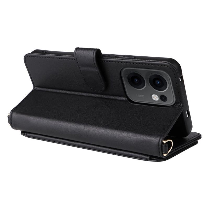 Etui Folio Oppo Reno 13f 4g / 5g / 13 Fs 5g Ekskluzywny Pasek Na Ramię I Smycz W Stylu Retro Etui Ochronne