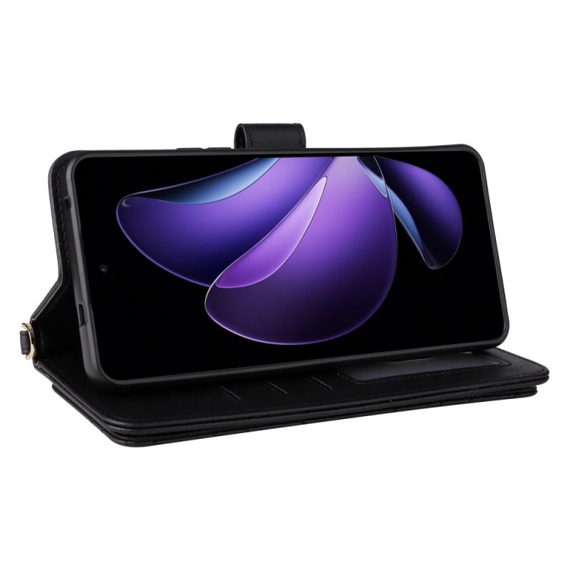 Etui Folio Oppo Reno 13f 4g / 5g / 13 Fs 5g Ekskluzywny Pasek Na Ramię I Smycz W Stylu Retro Etui Ochronne