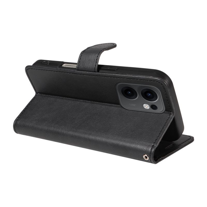 Etui Folio Oppo Reno 13f 4g / 5g / 13 Fs 5g Gładka Skóra Ekologiczna