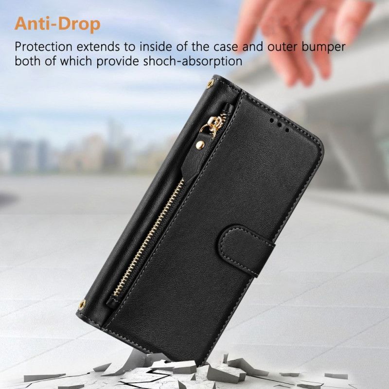 Etui Folio Oppo Reno 13f 4g / 5g / 13 Fs 5g Kieszeń Na Zamek Błyskawiczny I Etui Na Karty Etui Ochronne