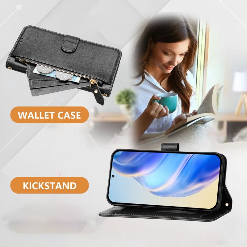 Etui Folio Oppo Reno 13f 4g / 5g / 13 Fs 5g Kieszeń Na Zamek Błyskawiczny I Etui Na Karty Etui Ochronne