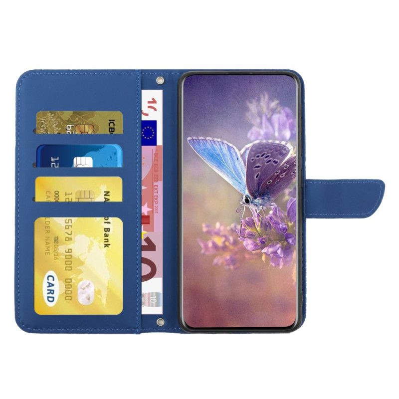 Etui Folio Oppo Reno 13f 4g / 5g / 13 Fs 5g Pasek Z Nadrukiem Motyla