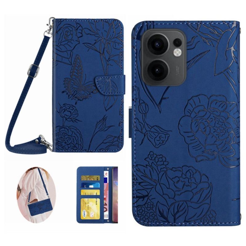 Etui Folio Oppo Reno 13f 4g / 5g / 13 Fs 5g Torba Na Ramię Z Nadrukiem Motyla