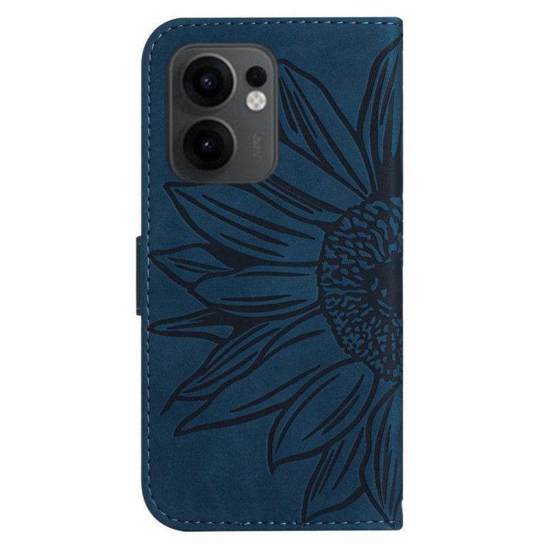 Etui Folio Oppo Reno 13f 4g / 5g / 13 Fs 5g Torba Na Ramię Z Nadrukiem Słonecznika