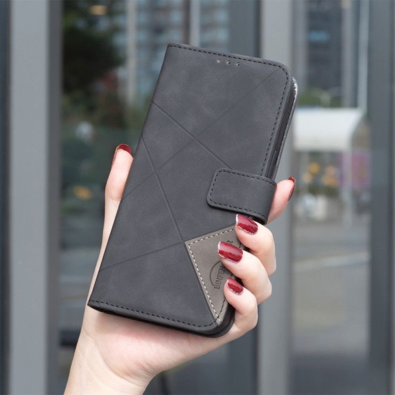 Etui Folio Oppo Reno 13f 4g / 5g / 13 Fs 5g Wzór Geometryczny Binfen Color Etui Ochronne