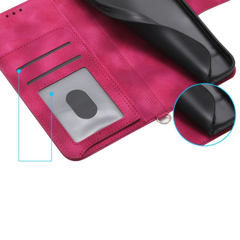 Etui Folio Oppo Reno 13f 4g / 5g / 13 Fs 5g Zamszowy Efekt Koronki Z Paskiem I Paskiem Na Ramię Etui Ochronne