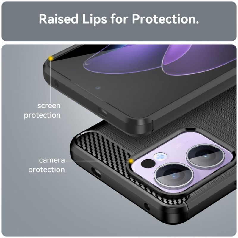 Etui Oppo Reno 13f 4g / 5g / 13 Fs 5g Szczotkowane Włókno Węglowe Etui Ochronne