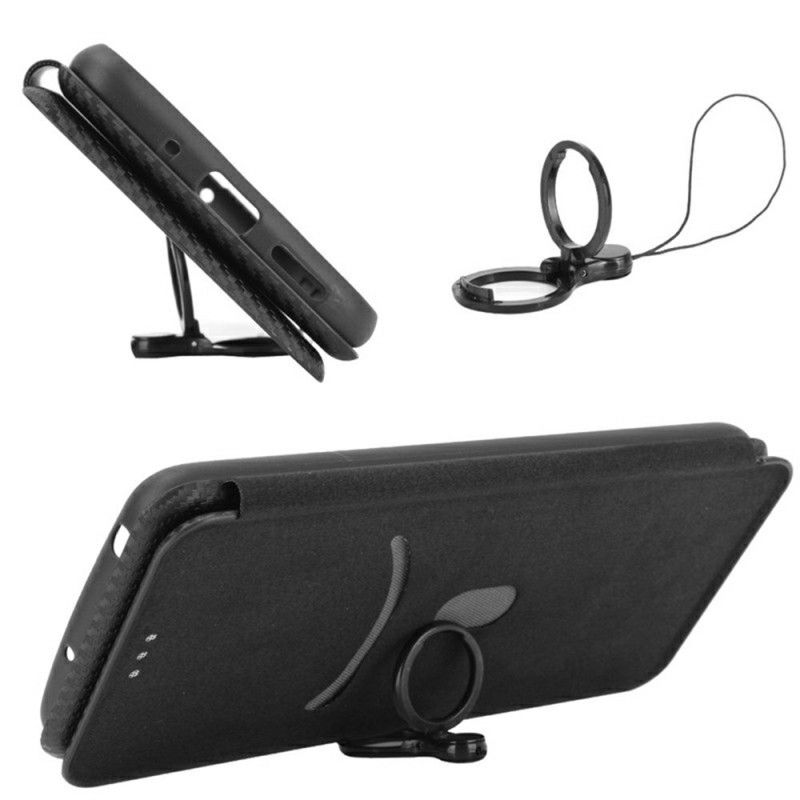 Flip Kotelot Oppo Reno 13f 4g / 5g / 13 Fs 5g Włókno Węglowe