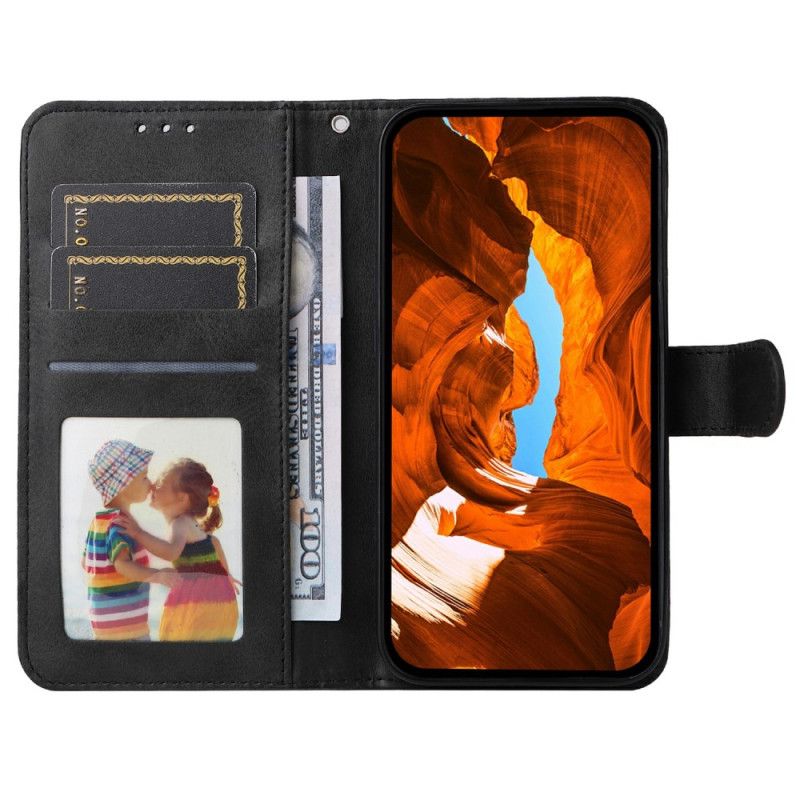 Skórzany Futerał Oppo Reno 13f 4g / 5g / 13 Fs 5g Etui Na Telefon Gładka Skóra Ekologiczna Z Paskiem