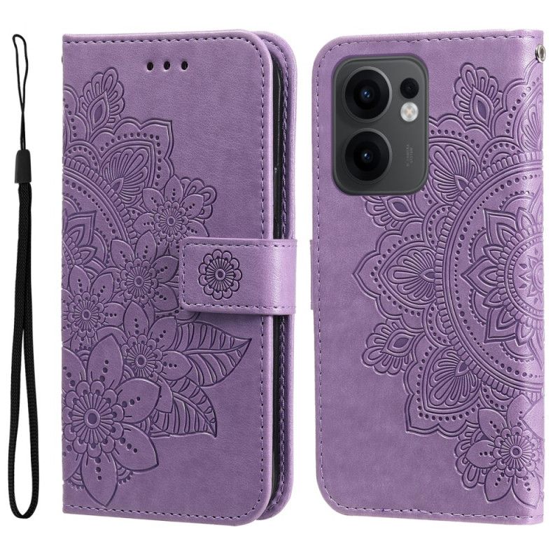 Skórzany Futerał Oppo Reno 13f 4g / 5g / 13 Fs 5g Etui Na Telefon Nadruk Mandali