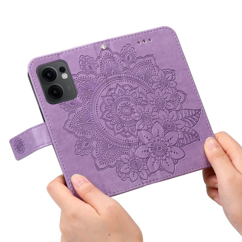 Skórzany Futerał Oppo Reno 13f 4g / 5g / 13 Fs 5g Etui Na Telefon Nadruk Mandali