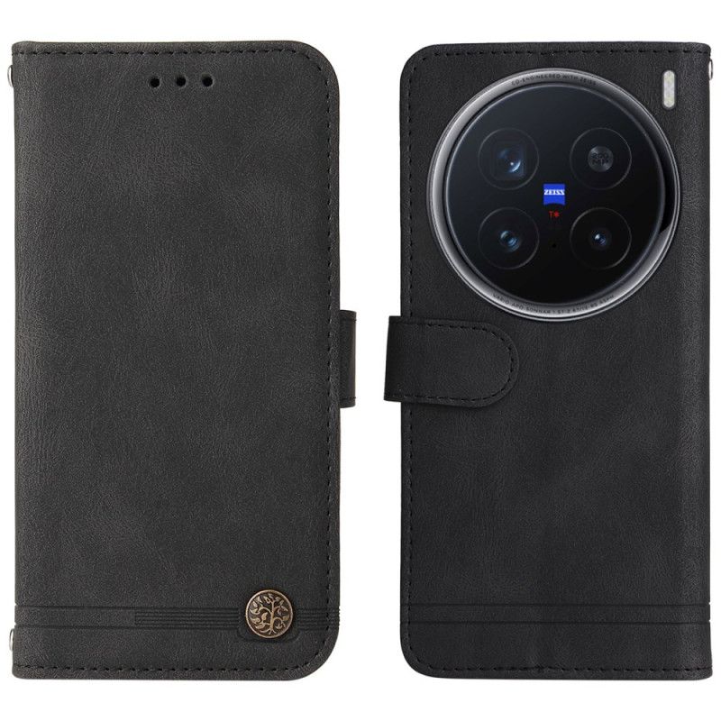 Etui Folio Vivo X200 Pro Nitowany Dekoracyjny Efekt Zamszu