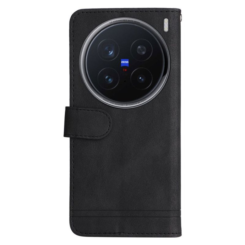 Etui Folio Vivo X200 Pro Nitowany Dekoracyjny Efekt Zamszu