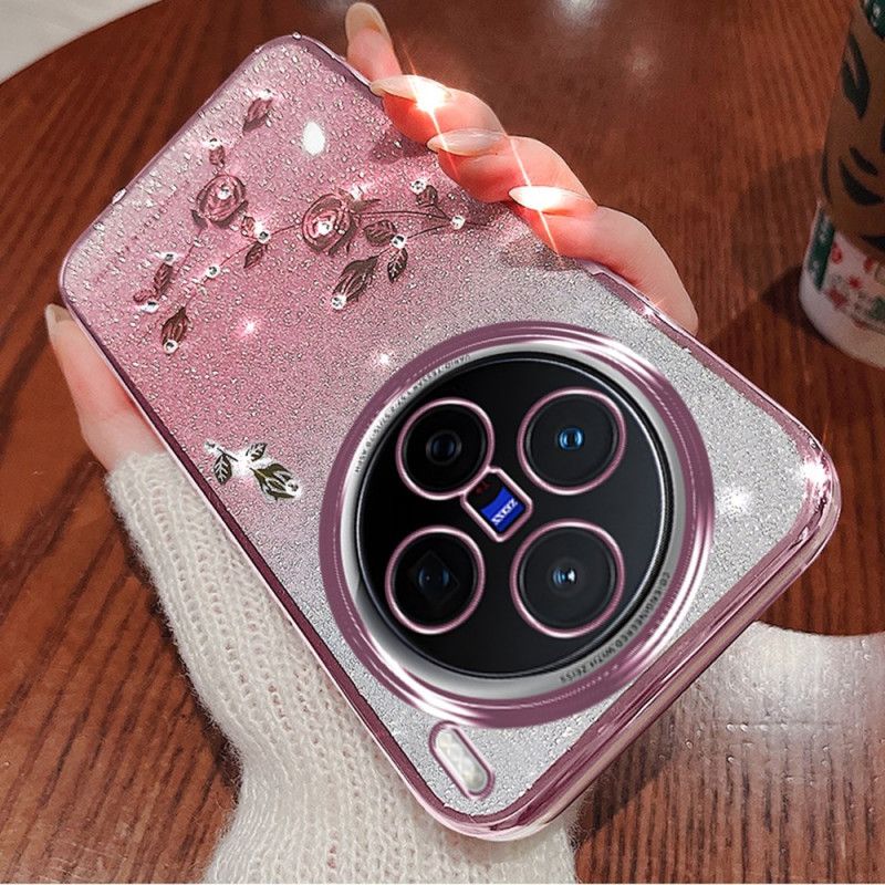 Futerały Vivo X200 Pro Etui Na Telefon Kwiat I Kryształki Kadem