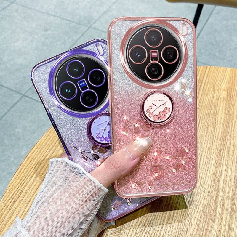 Futerały Vivo X200 Pro Etui Na Telefon Stojak Z Kwiatami I Kryształkami Kadem