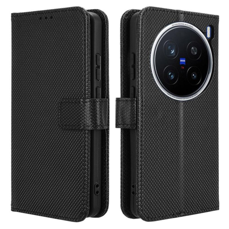 Skórzany Futerał Vivo X200 Pro Etui Na Telefon Tekstura Diamentowa