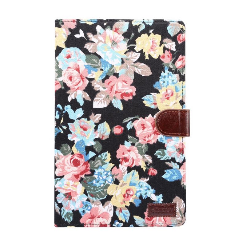Etui Folio Samsung Galaxy Tab S6 Lite Biały Czarny Kwiaty Wolności