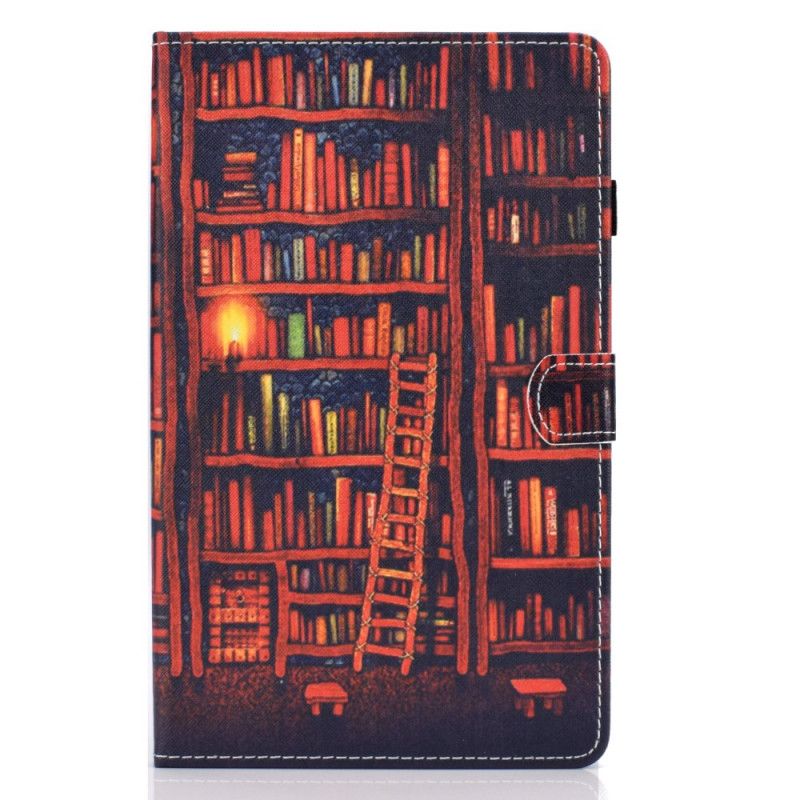 Etui Folio Samsung Galaxy Tab S6 Lite Ciemnoczerwony Brązowy Biblioteka