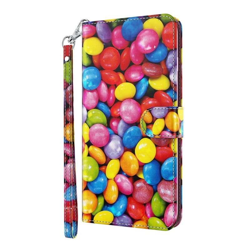 Etui Folio Samsung Galaxy S21 Ultra 5G Cukierki Punktowe Z Paskiem