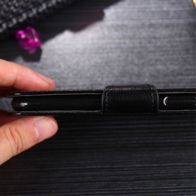 Etui Folio Samsung Galaxy S21 Ultra 5G Czerwony Czarny Błyszcząca Sztuczna Skóra