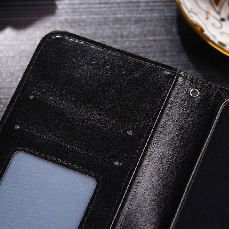Etui Folio Samsung Galaxy S21 Ultra 5G Czerwony Czarny Błyszcząca Sztuczna Skóra