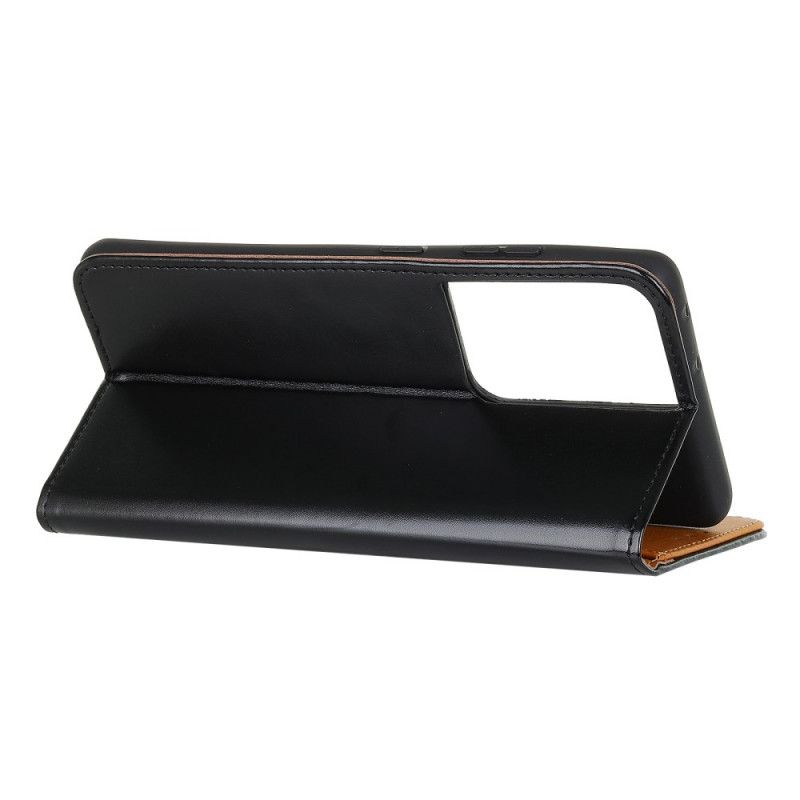 Etui Folio Samsung Galaxy S21 Ultra 5G Czerwony Czarny Trójkolorowy Efekt Skóry Etui Ochronne