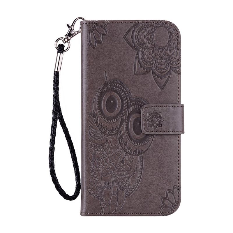 Etui Folio Samsung Galaxy S21 Ultra 5G Czerwony Szary Mandala Sowy