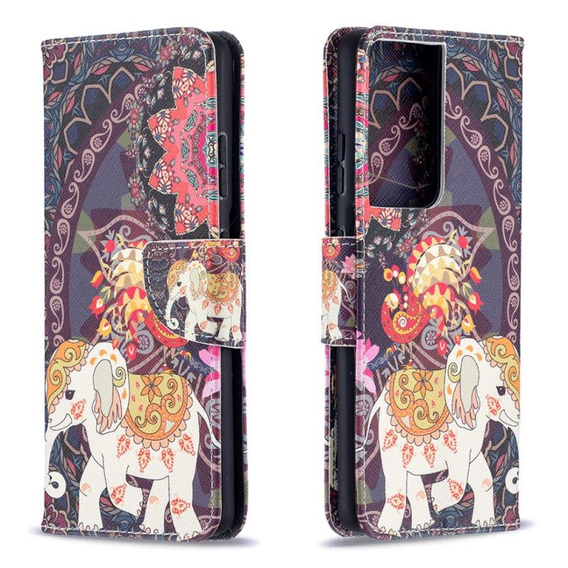 Etui Folio Samsung Galaxy S21 Ultra 5G Etniczna Mandala Słonia