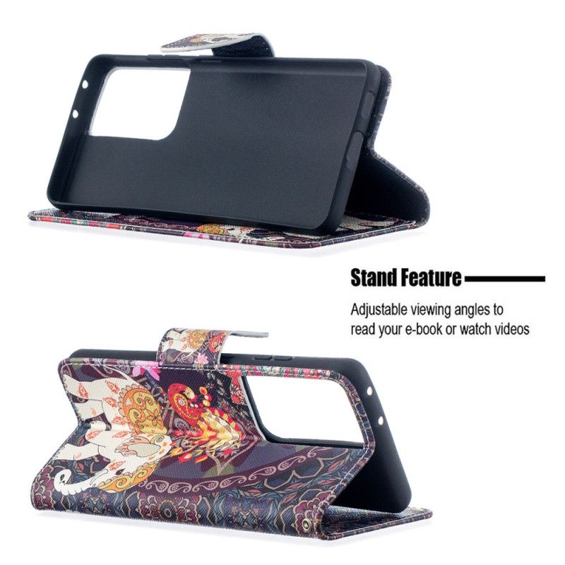 Etui Folio Samsung Galaxy S21 Ultra 5G Etniczna Mandala Słonia