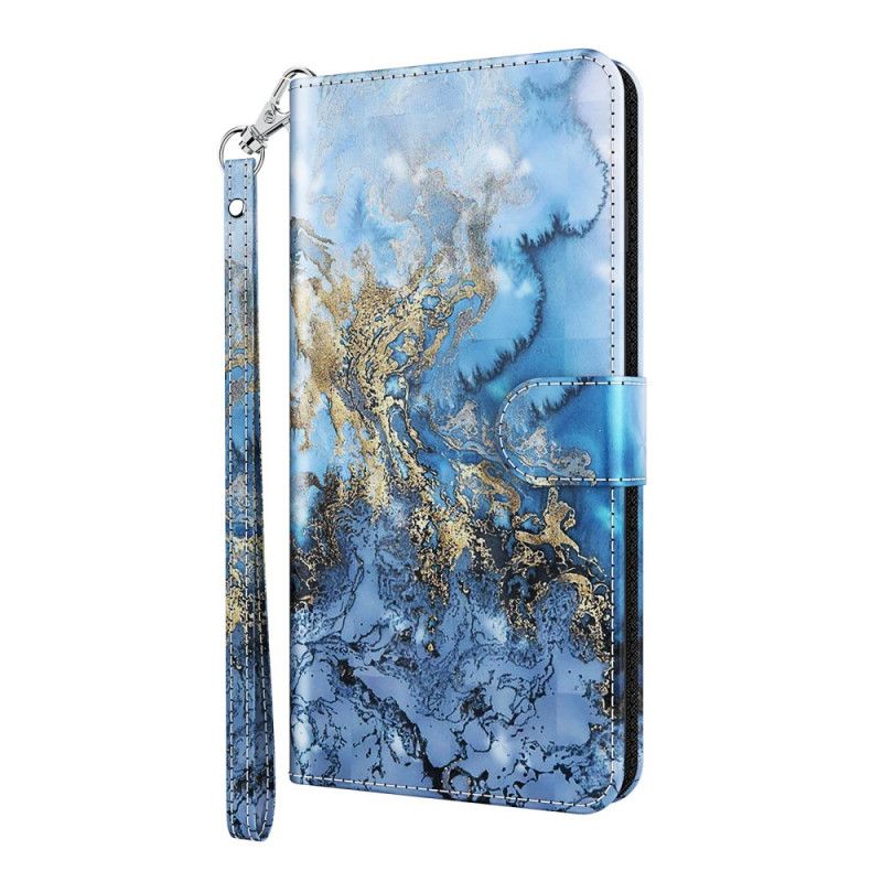 Etui Folio Samsung Galaxy S21 Ultra 5G Marmurowy Wzór Punktowy Z Paskiem Etui Ochronne