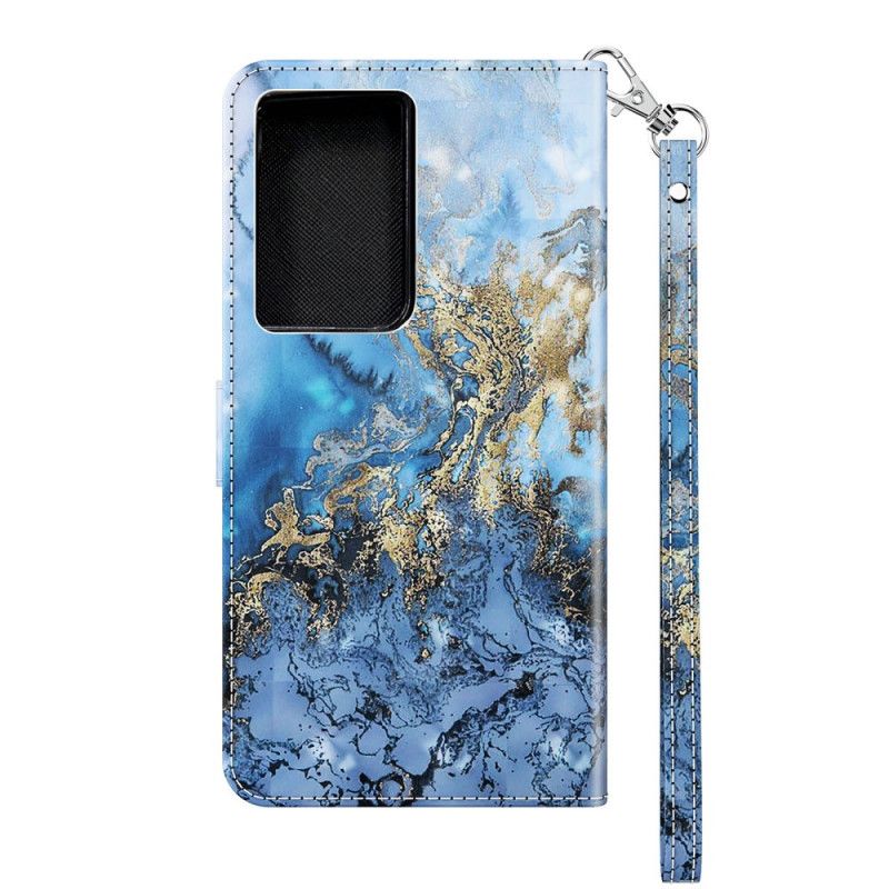 Etui Folio Samsung Galaxy S21 Ultra 5G Marmurowy Wzór Punktowy Z Paskiem Etui Ochronne