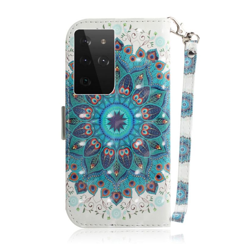 Etui Folio Samsung Galaxy S21 Ultra 5G Mistrzowska Mandala Ze Stringami Etui Ochronne