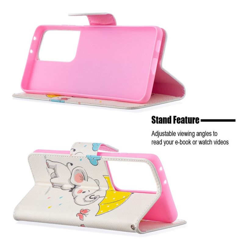 Etui Folio Samsung Galaxy S21 Ultra 5G Słoniątko Etui Ochronne
