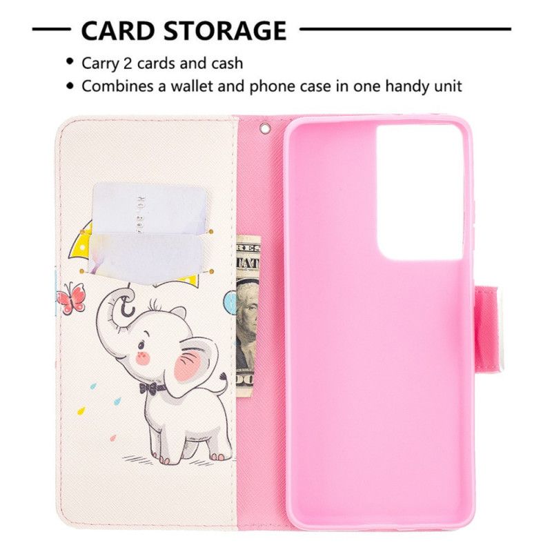Etui Folio Samsung Galaxy S21 Ultra 5G Słoniątko Etui Ochronne