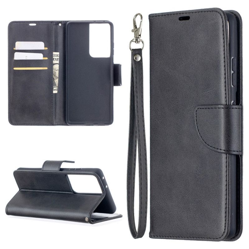 Etui Folio Samsung Galaxy S21 Ultra 5G Szary Czarny Gładka Skośna Klapa Etui Ochronne