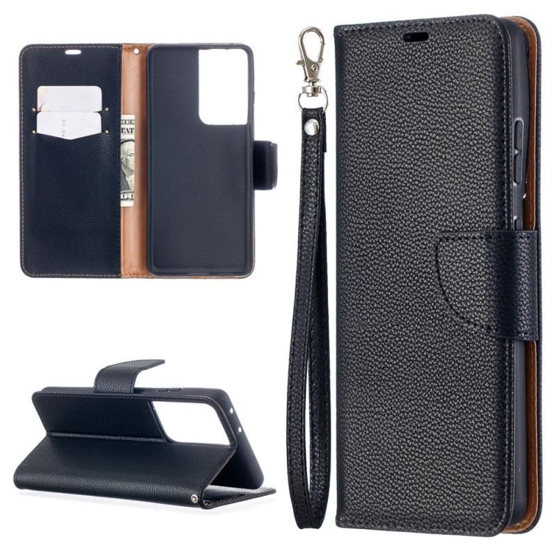Etui Folio Samsung Galaxy S21 Ultra 5G Szary Czarny Liczi Ukośna Klapa Etui Ochronne