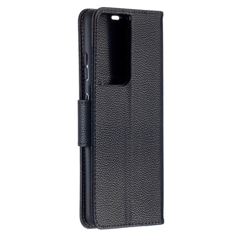 Etui Folio Samsung Galaxy S21 Ultra 5G Szary Czarny Liczi Ukośna Klapa Etui Ochronne