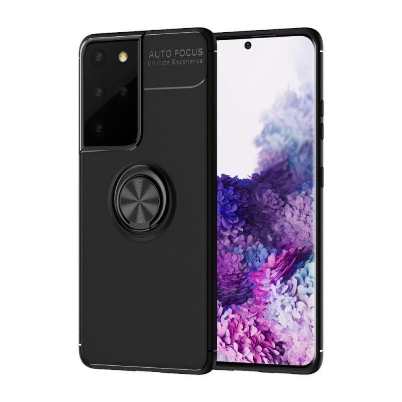 Etui Samsung Galaxy S21 Ultra 5G Czerwony Czarny Obrotowy Pierścień Etui Ochronne