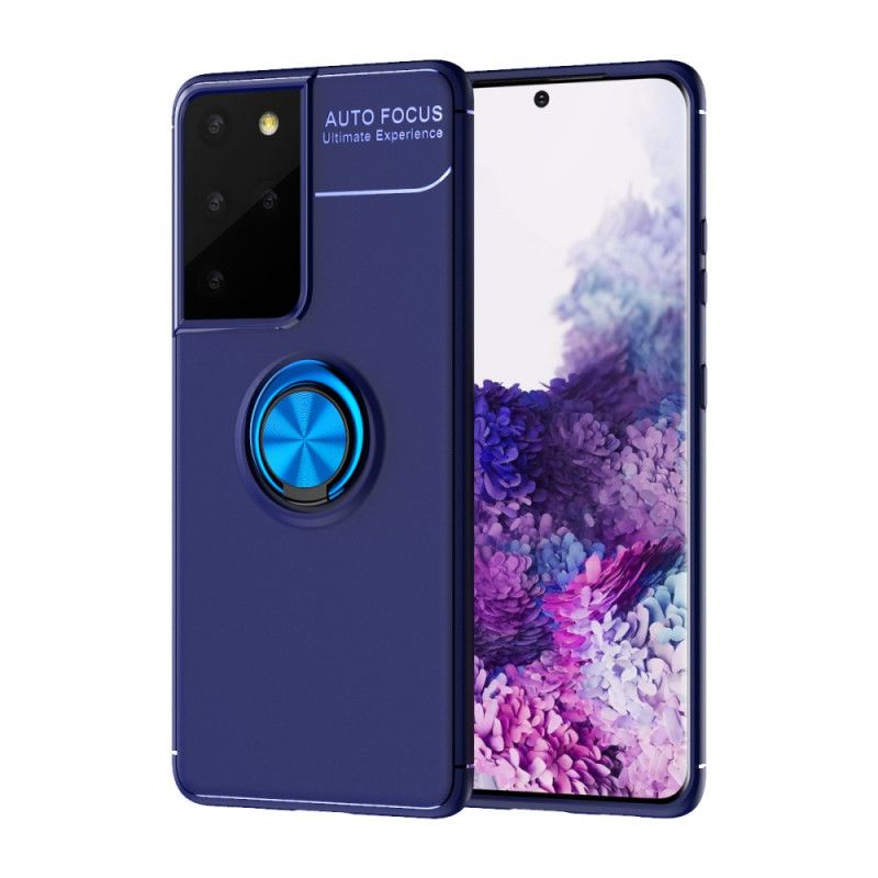 Etui Samsung Galaxy S21 Ultra 5G Czerwony Czarny Obrotowy Pierścień Etui Ochronne