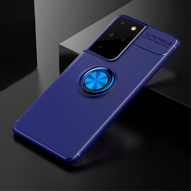 Etui Samsung Galaxy S21 Ultra 5G Czerwony Czarny Obrotowy Pierścień Etui Ochronne