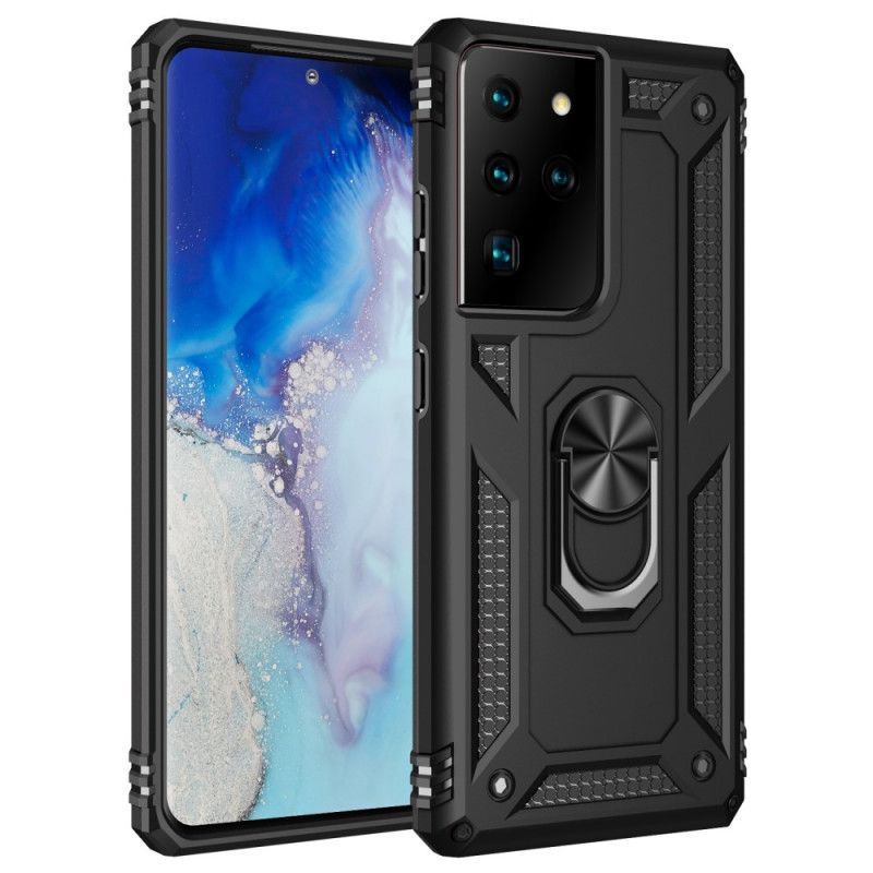 Etui Samsung Galaxy S21 Ultra 5G Czerwony Czarny Pierścień Premium