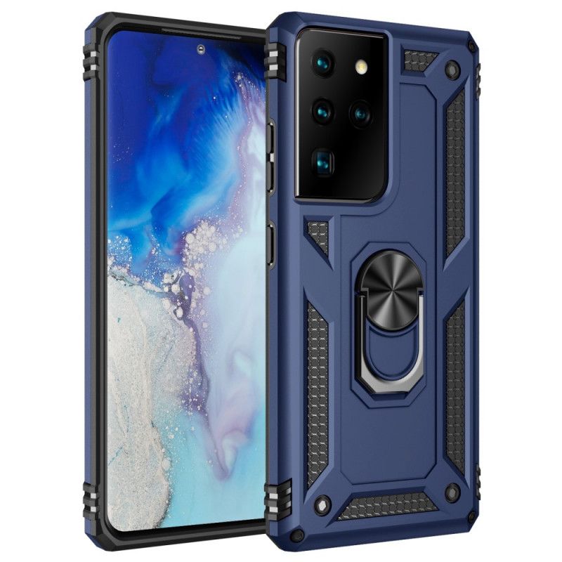 Etui Samsung Galaxy S21 Ultra 5G Czerwony Czarny Pierścień Premium