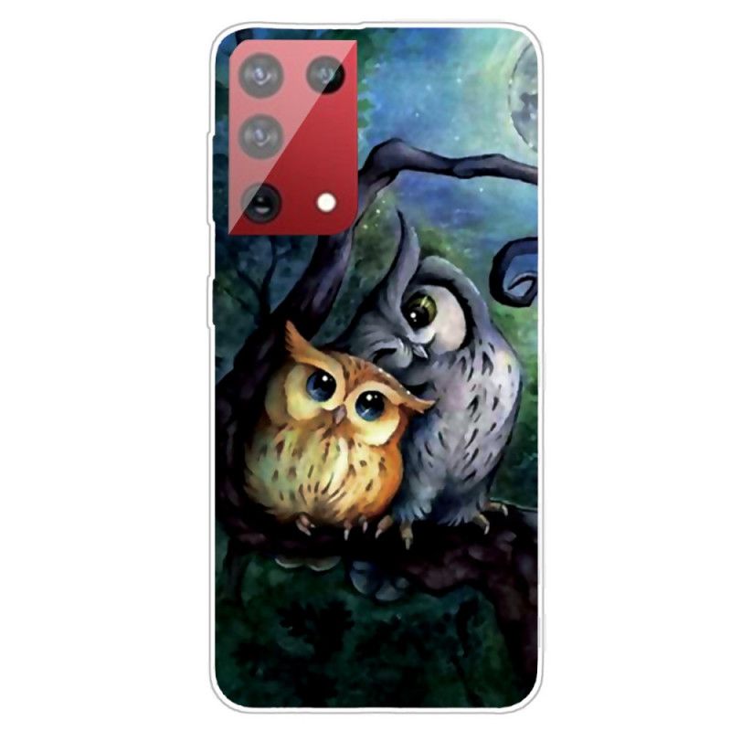 Etui Samsung Galaxy S21 Ultra 5G Malowanie Sowy Etui Ochronne