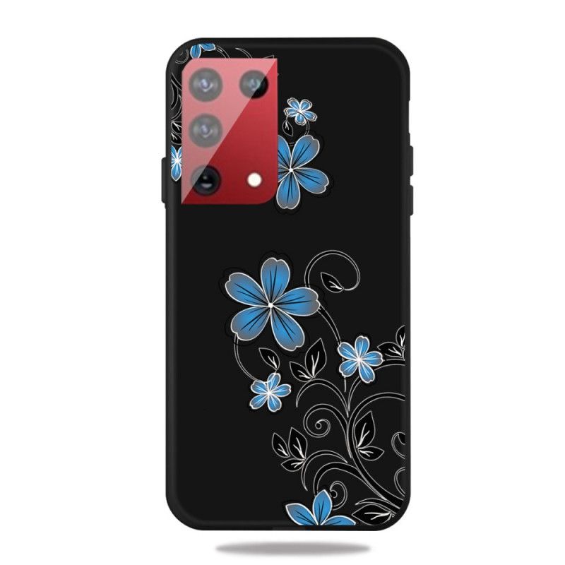 Etui Samsung Galaxy S21 Ultra 5G Niebieskie Kwiaty