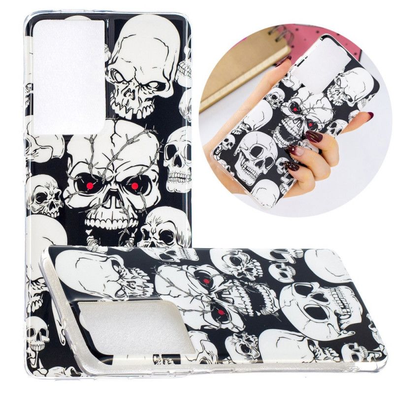 Etui Samsung Galaxy S21 Ultra 5G Uwaga Fluorescencyjne Czaszki